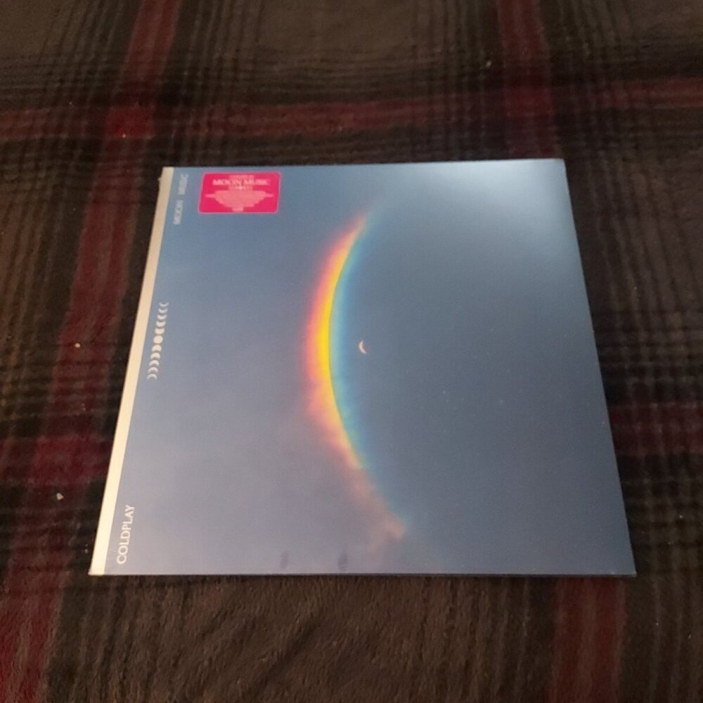 Coldplay SIGNED LP Moon Music TRANSLUCENT PINK Colored Vinyl Record - IN HAND